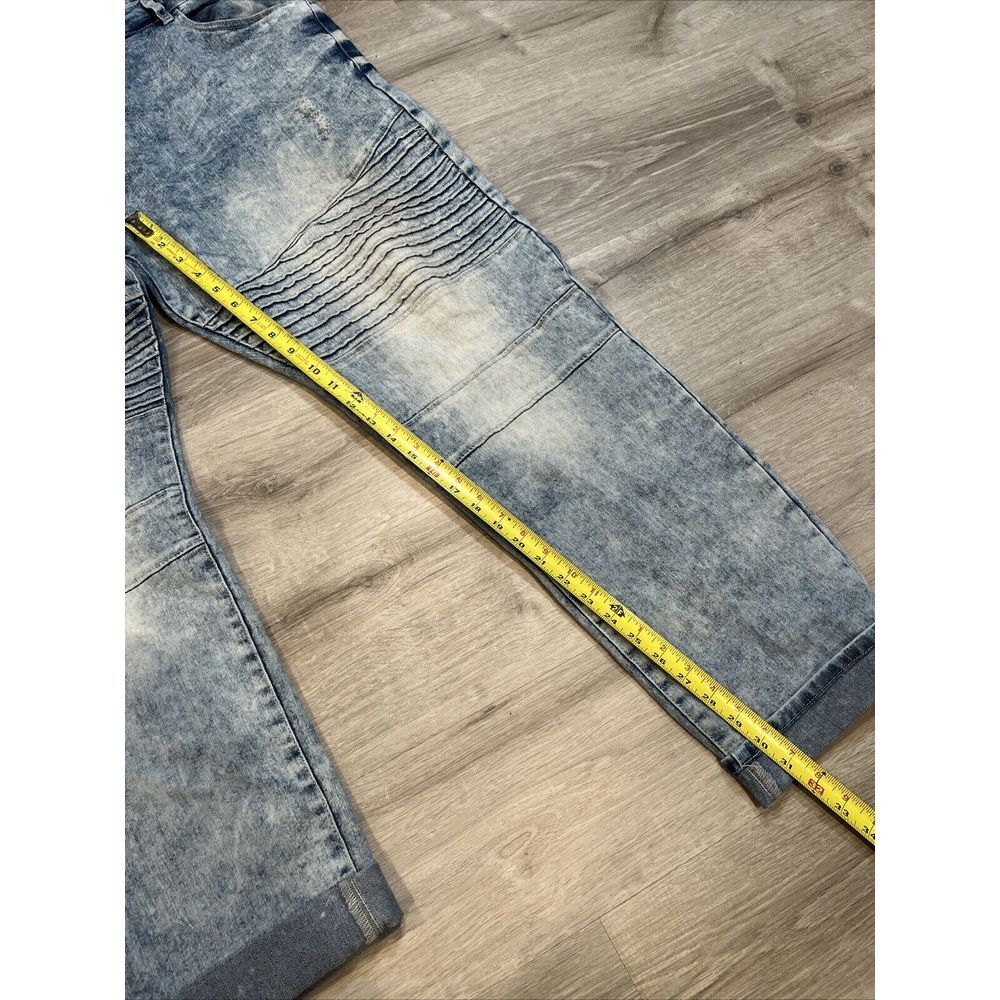 South Pole Jean Skinny Blue Denim Fade Wash Outdoor Casual Distressed 46 x 32 - Picture 5 of 6